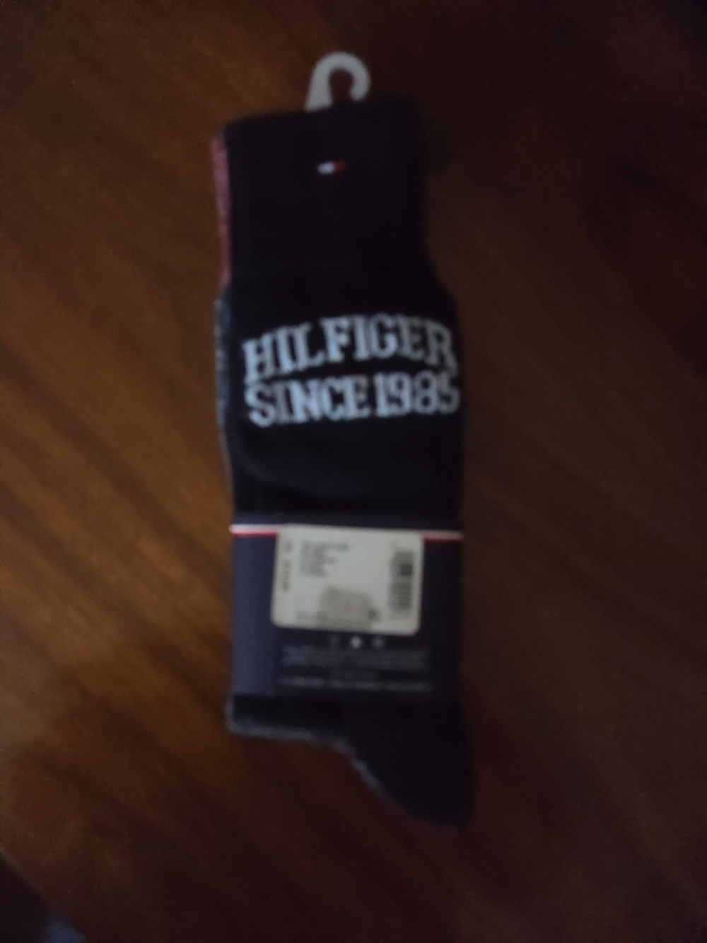 Tommy Hilfiger Black Crew Socks with White Logo